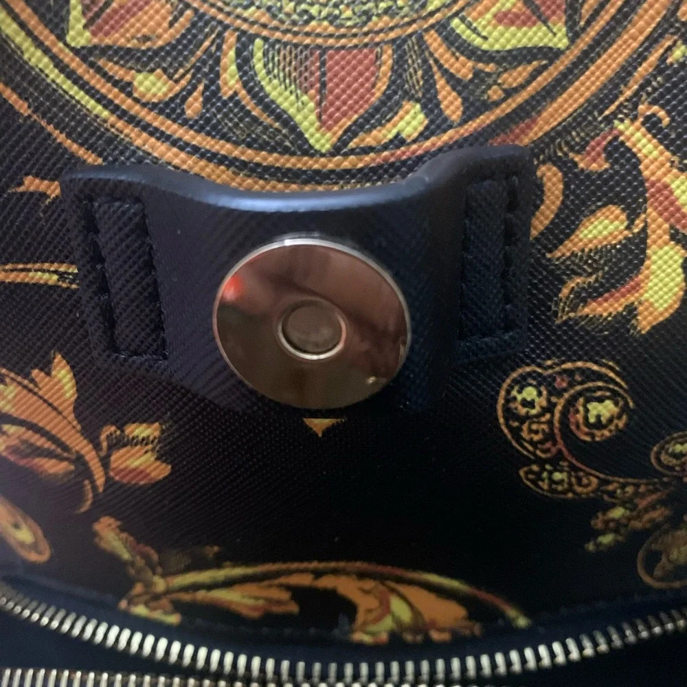 Versace Jeans Collection Black and Gold Baroque Backpack NWOT